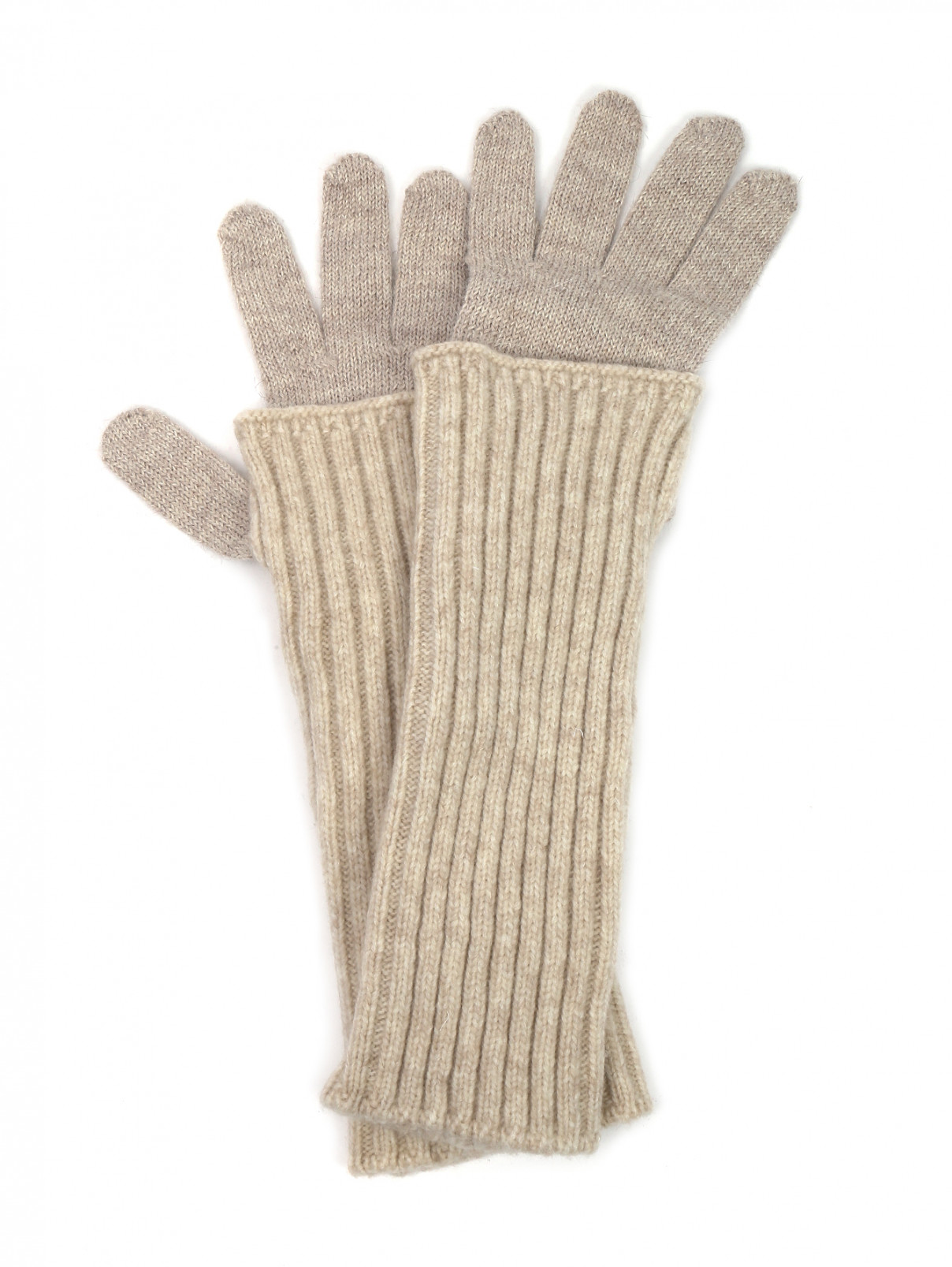 Трикотажные перчатки из шерсти Weekend Max Mara  –  Общий вид  – Цвет:  Бежевый