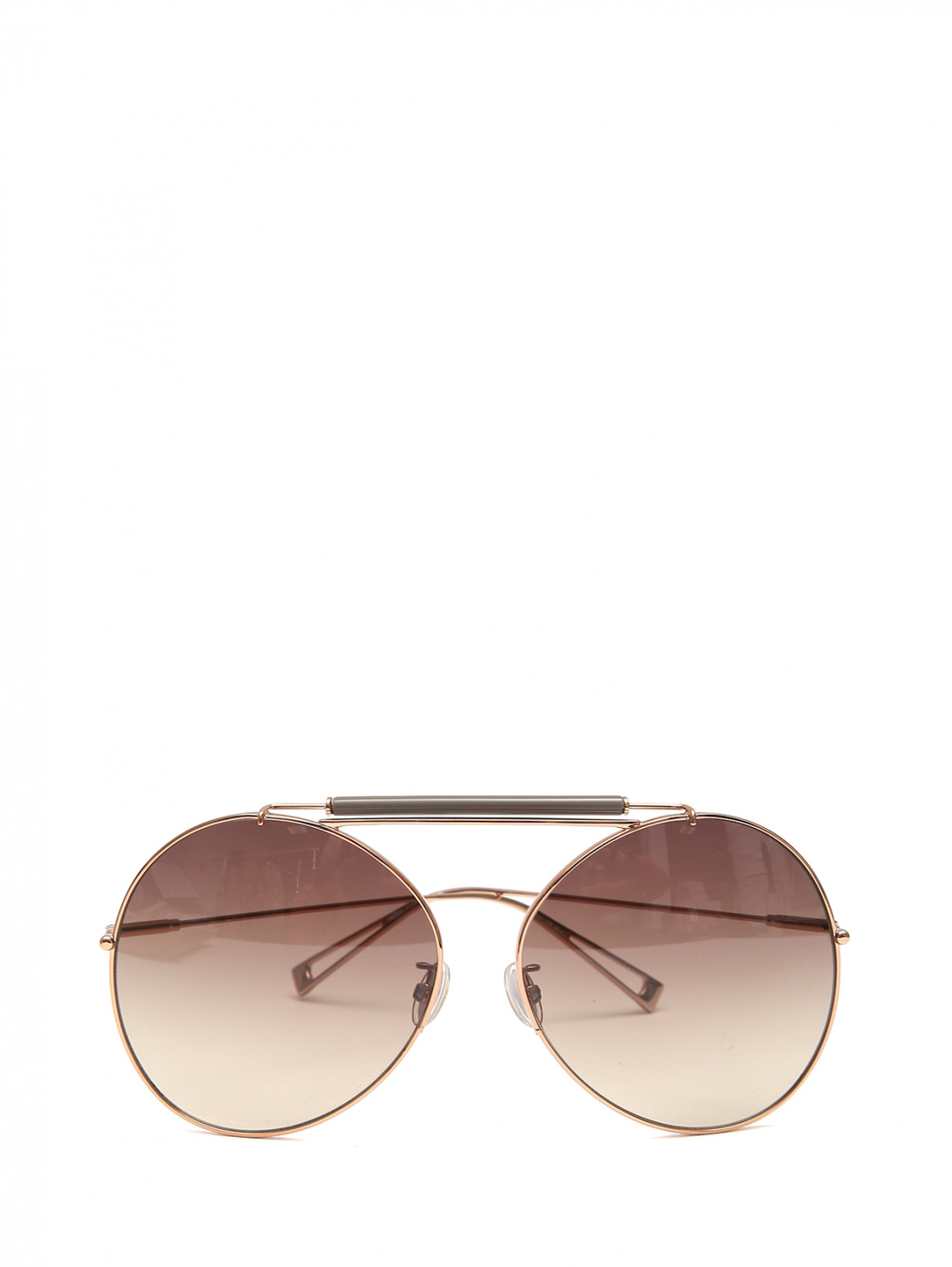 Солнцезащитные очки в оправе из металла Max Mara  –  Общий вид  – Цвет:  Металлик