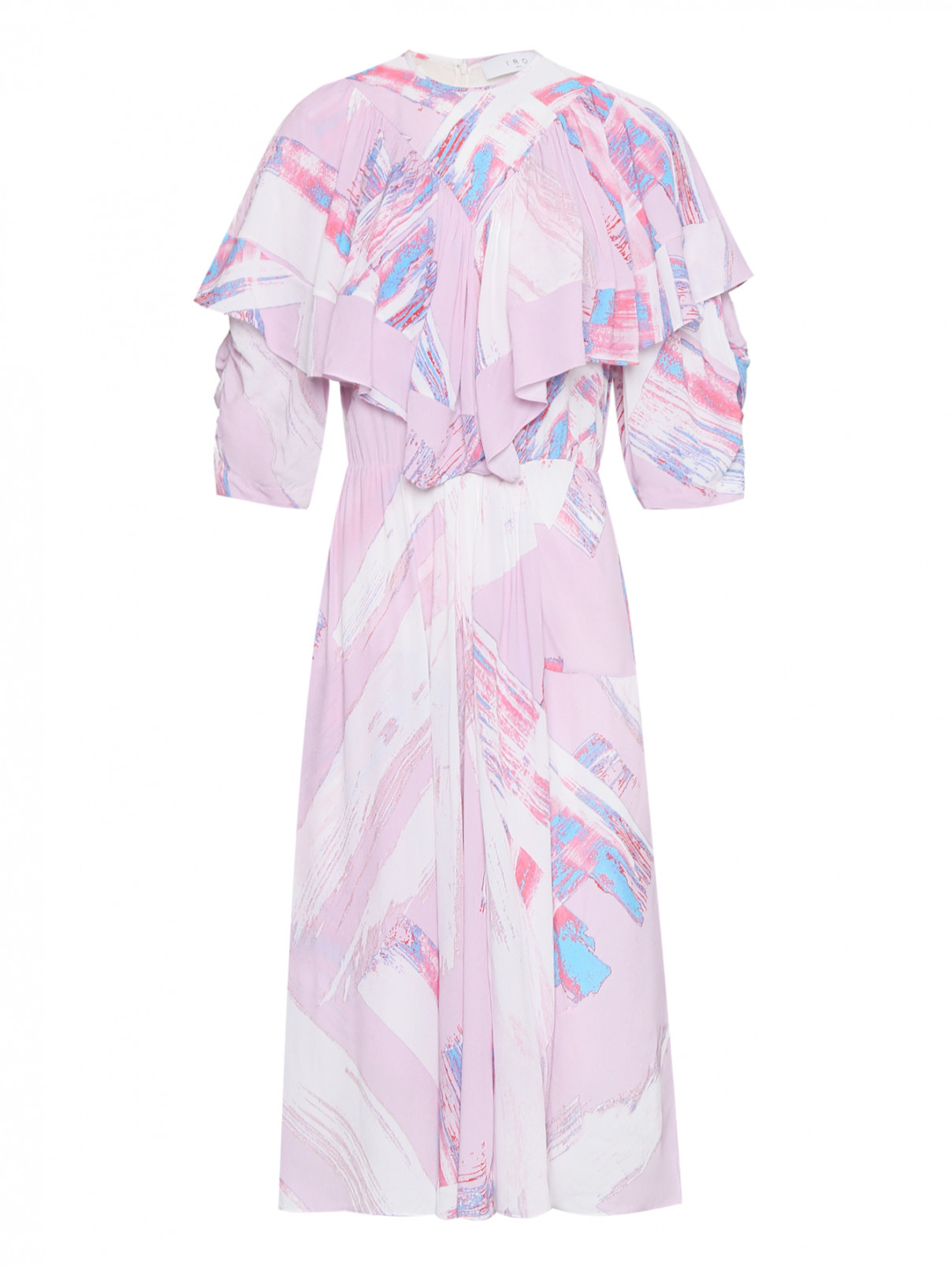 Платье-миди из вискозы с узором Iro  –  Общий вид  – Цвет:  Фиолетовый
