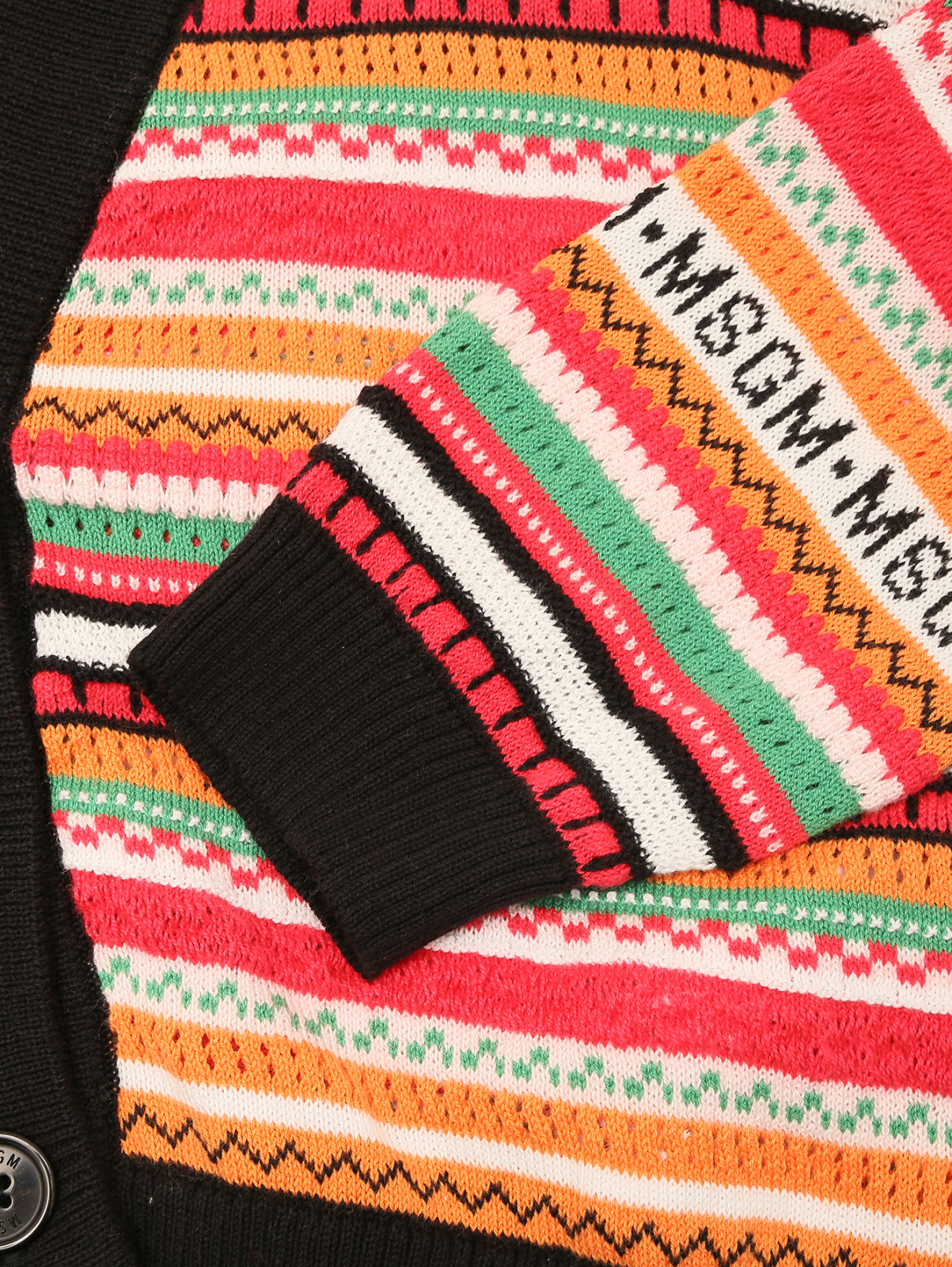 Хлопковый кардиган в полоску MSGM  –  Деталь1  – Цвет:  Узор