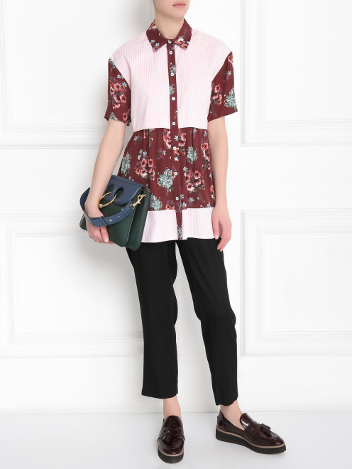 Блуза из хлопка и вискозы с контрастными вставками I'M Isola Marras - МодельОбщийВид