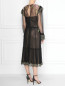 Платье из сетки с вышивкой и декором кружевом Alberta Ferretti  –  МодельВерхНиз1