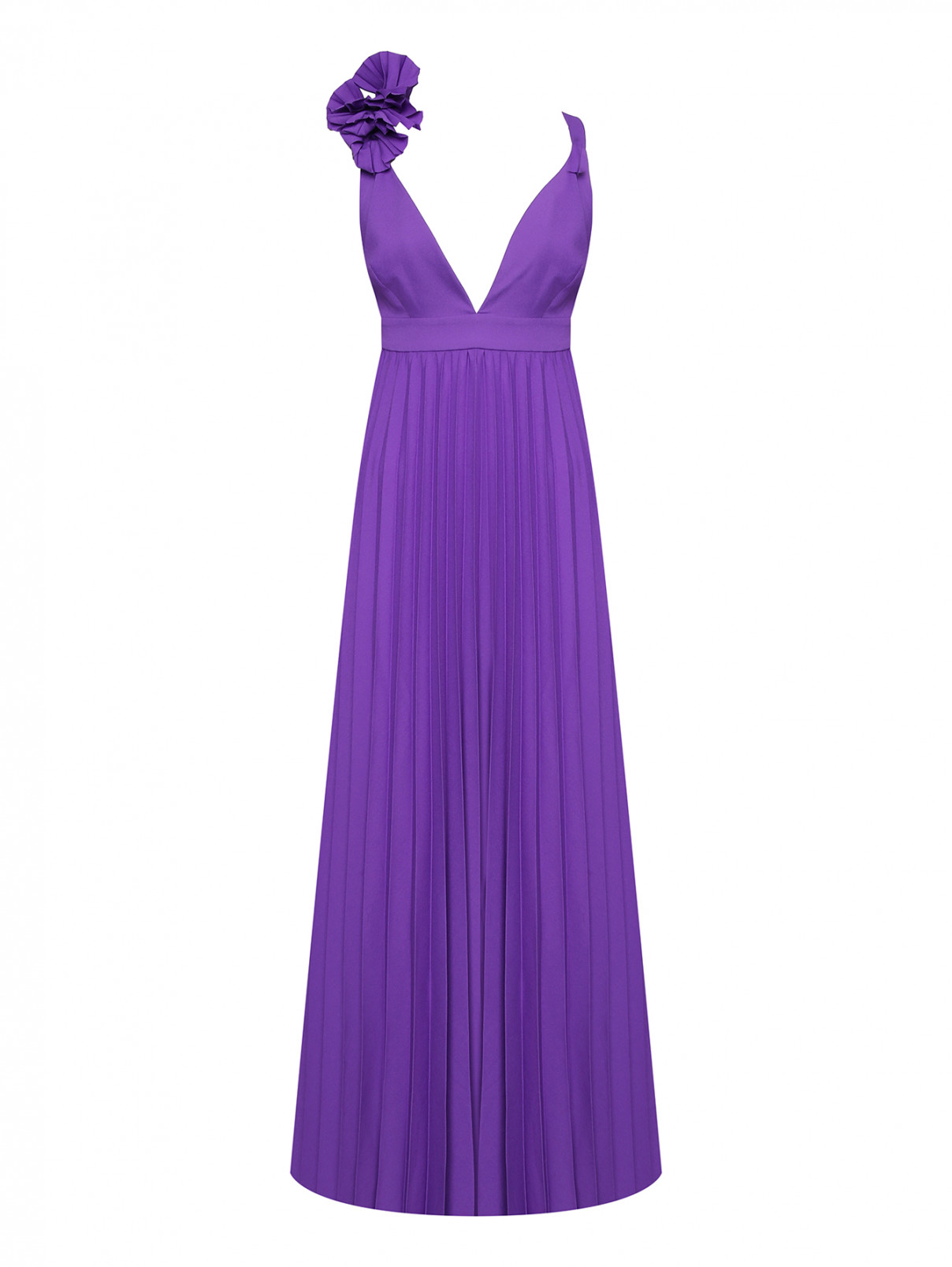 Плиссированное платье-макси P.A.R.O.S.H.  –  Общий вид  – Цвет:  Фиолетовый