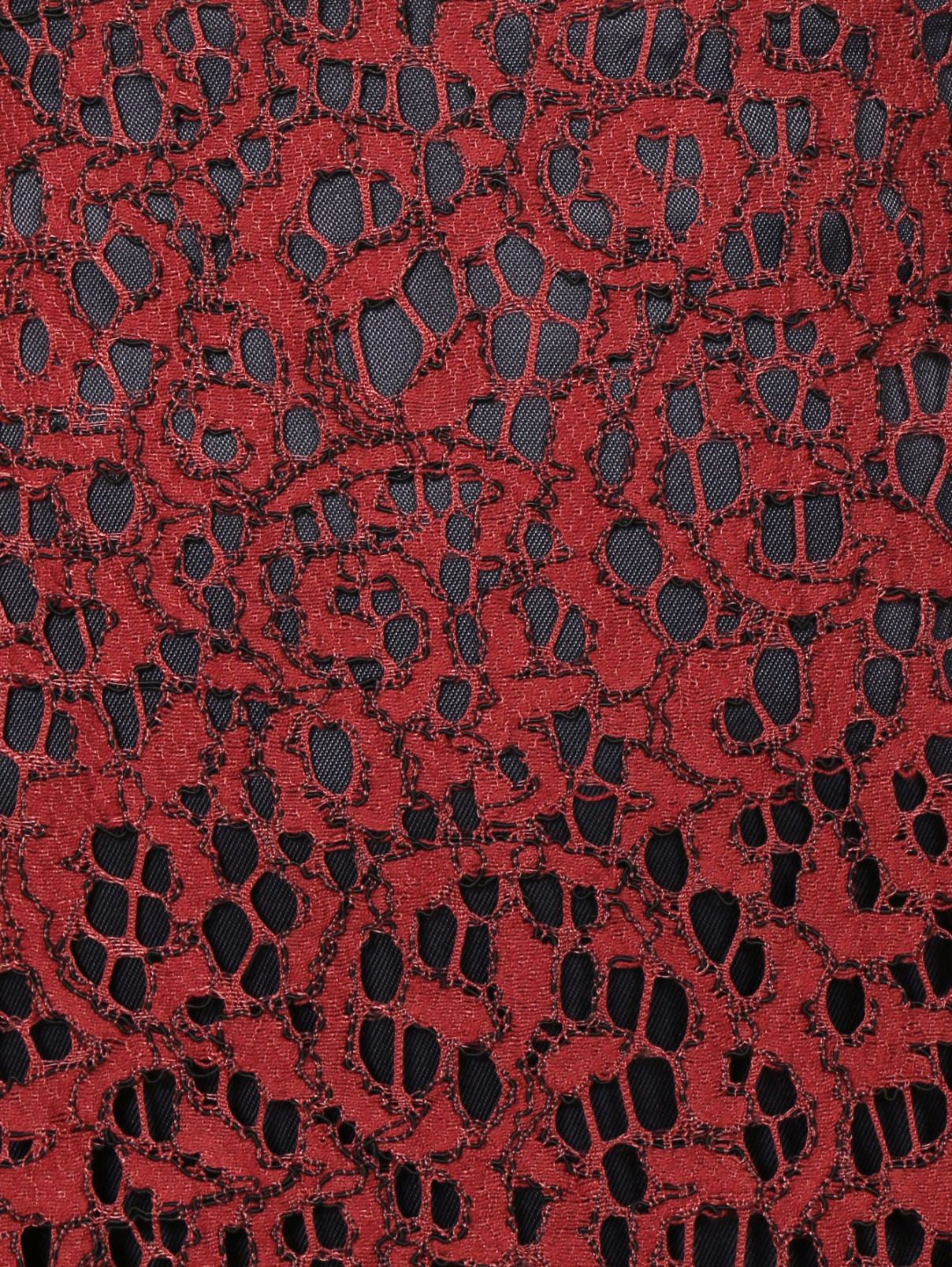 Юбка-мини из кружевного полотна Carven  –  Деталь1  – Цвет:  Красный