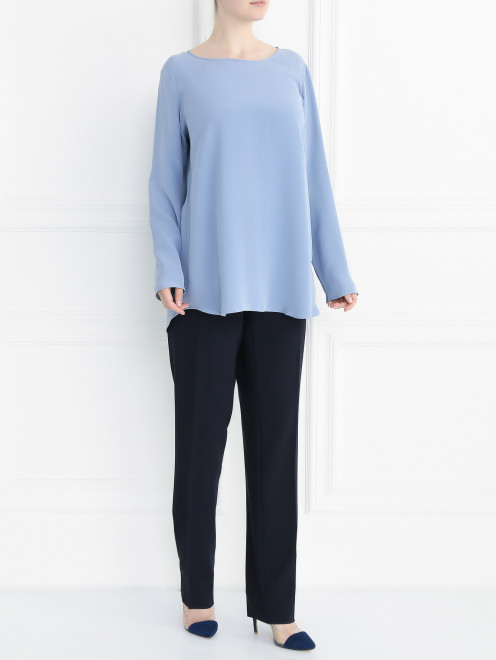 Блуза из шелка с длинным рукавом Marina Rinaldi - Модель Общий вид