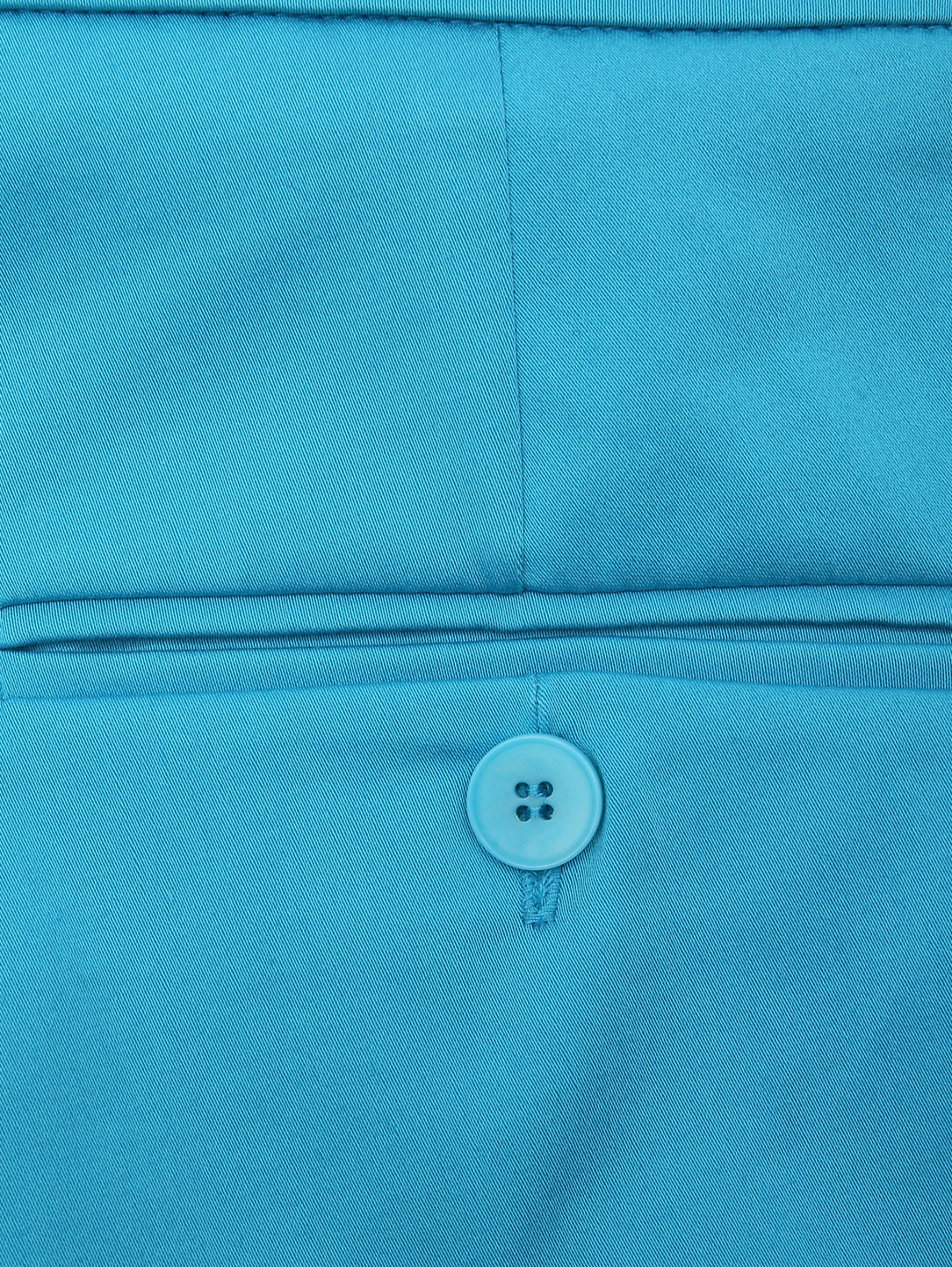 Брюки из хлопка прямого кроя с карманами Weekend Max Mara  –  Деталь  – Цвет:  Синий