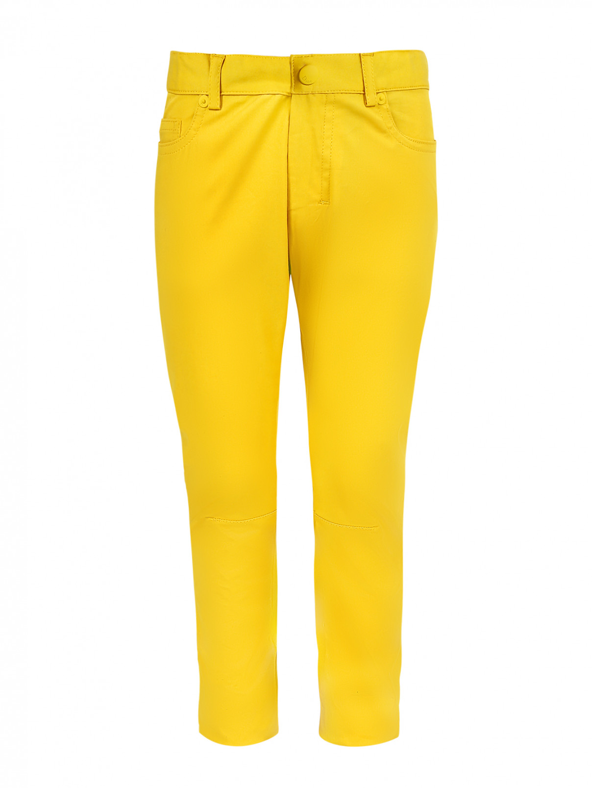 Брюки из хлопка с карманами Baby Dior  –  Общий вид  – Цвет:  Желтый