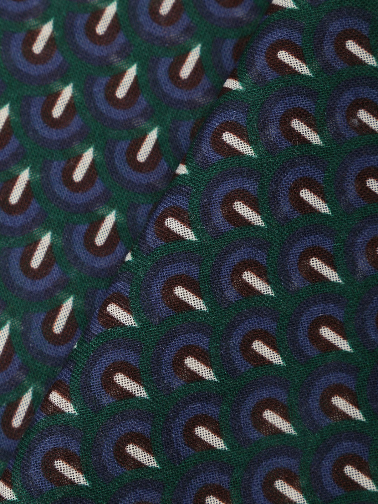 Платок из шерсти с узором LARDINI  –  Деталь1  – Цвет:  Синий