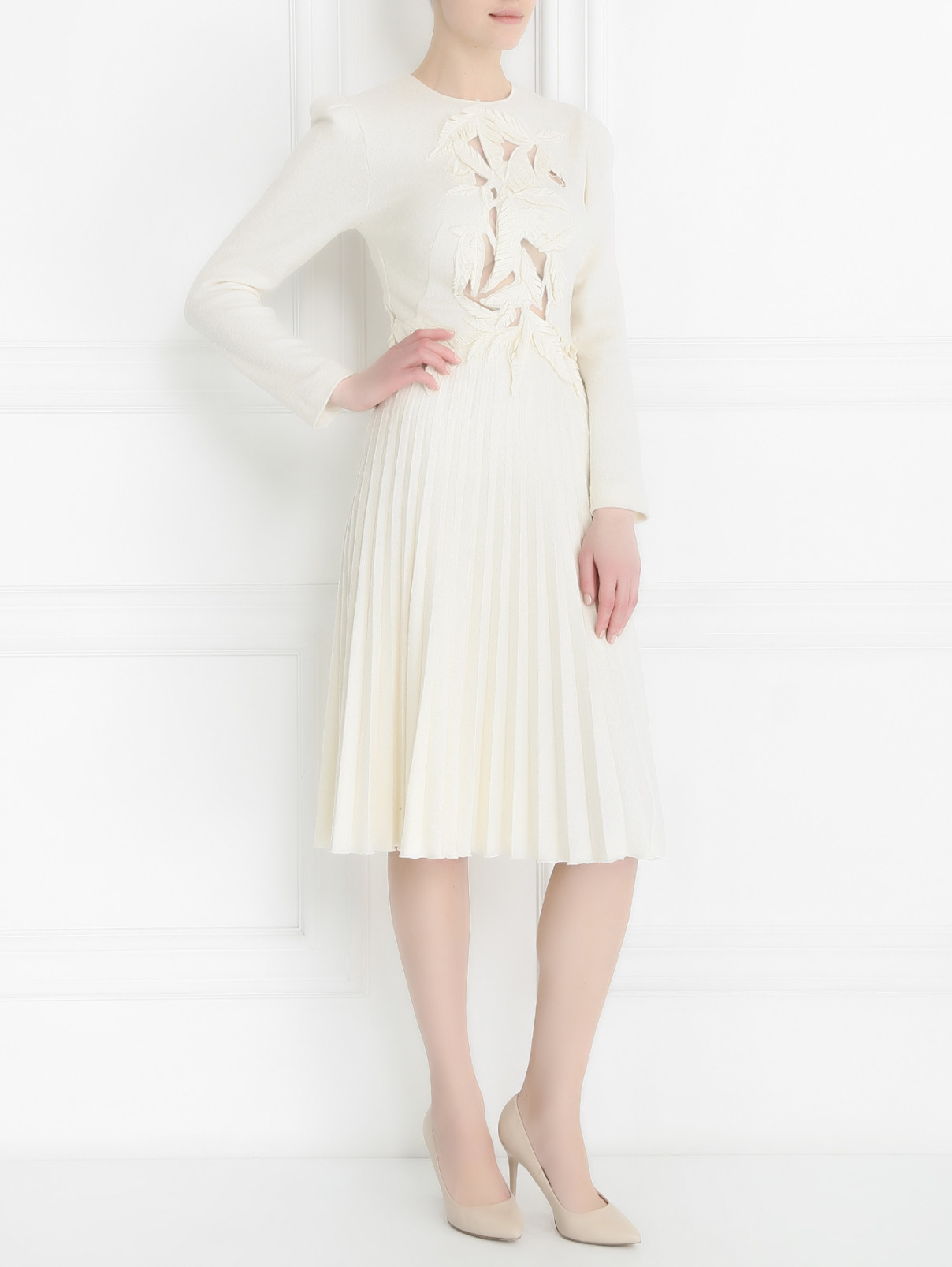 Платье-миди из шерсти и шелка Ermanno Scervino  –  Модель Общий вид