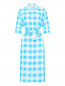 Платье из хлопка и льна с узором клетка Marina Rinaldi  –  Общий вид
