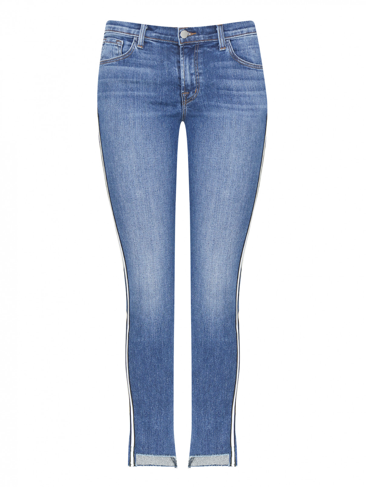 Укороченные джинсы с контрастной отделкой J Brand  –  Общий вид  – Цвет:  Синий