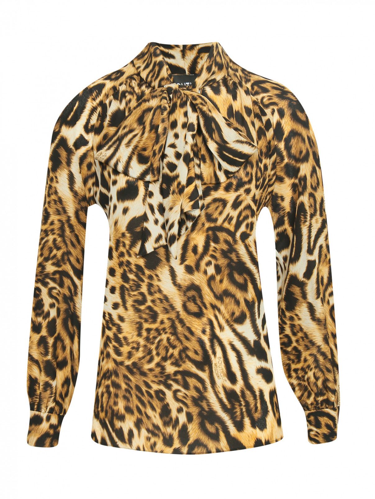 Блуза из шелка с узором Moschino Boutique  –  Общий вид  – Цвет:  Узор
