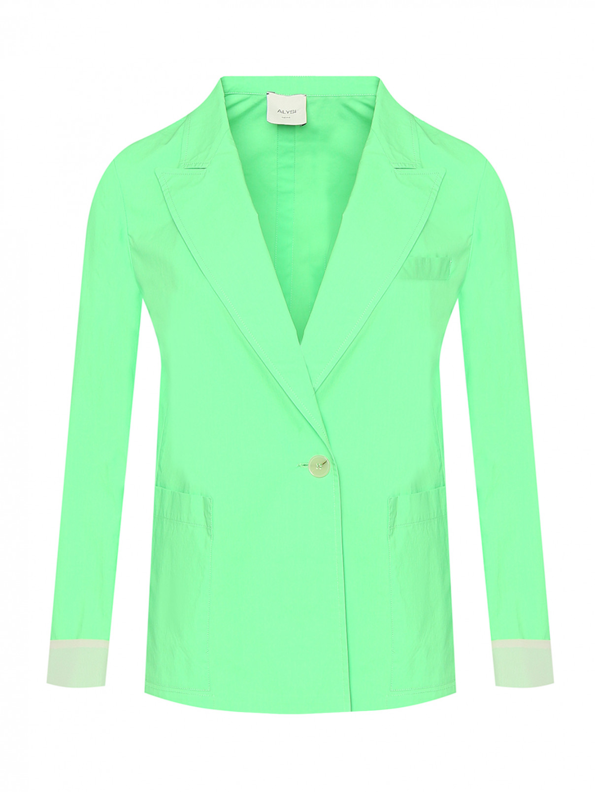 Хлопковый жакет с накладными карманами Alysi  –  Общий вид  – Цвет:  Зеленый