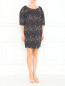 Платье с короткими рукавами и узором GIG Couture  –  Модель Общий вид