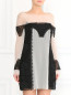 Мини-платье из шелка с вставками из контрастного кружева Alberta Ferretti  –  Модель Верх-Низ