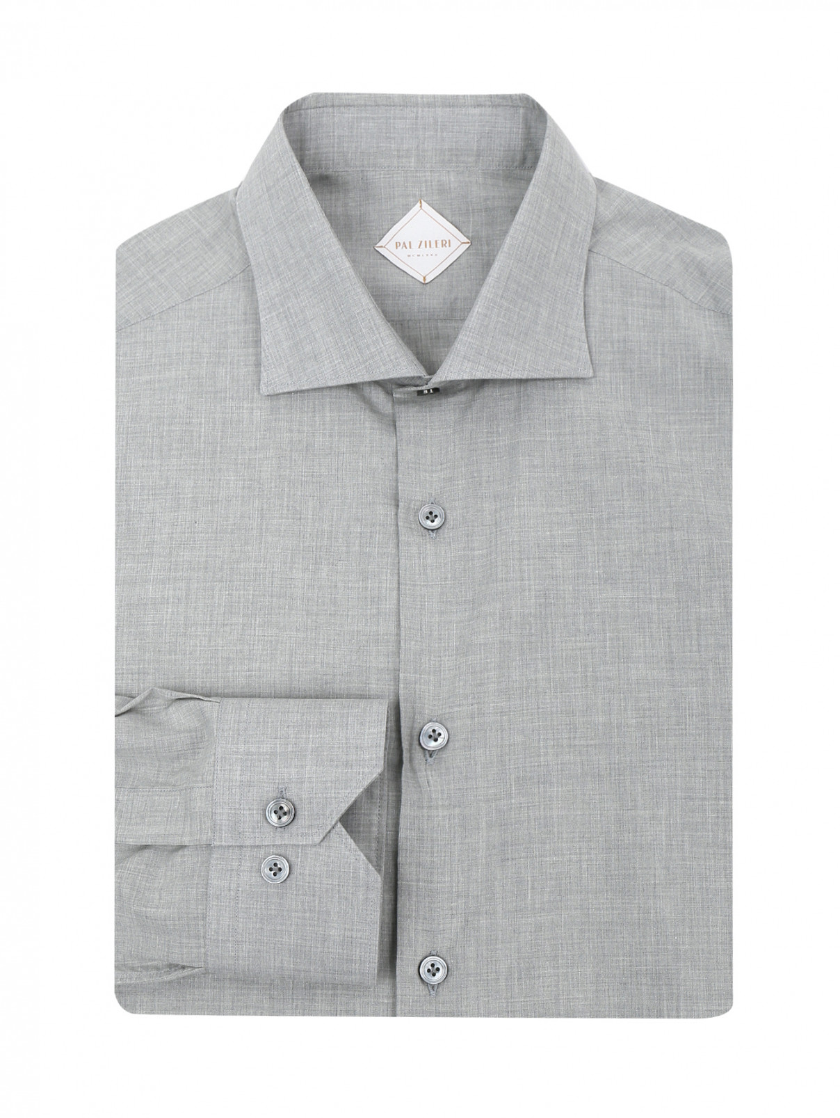 Рубашка из хлопка Pal Zileri  –  Общий вид  – Цвет:  Серый