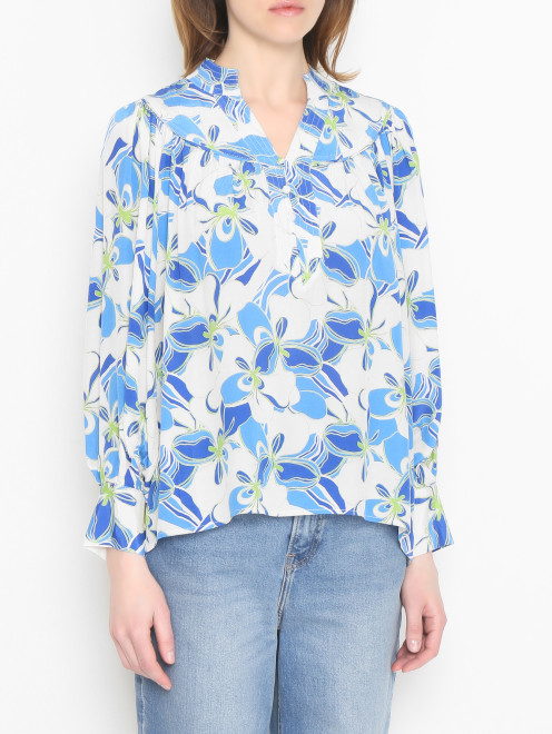 Блуза с узором свободного кроя - МодельВерхНиз