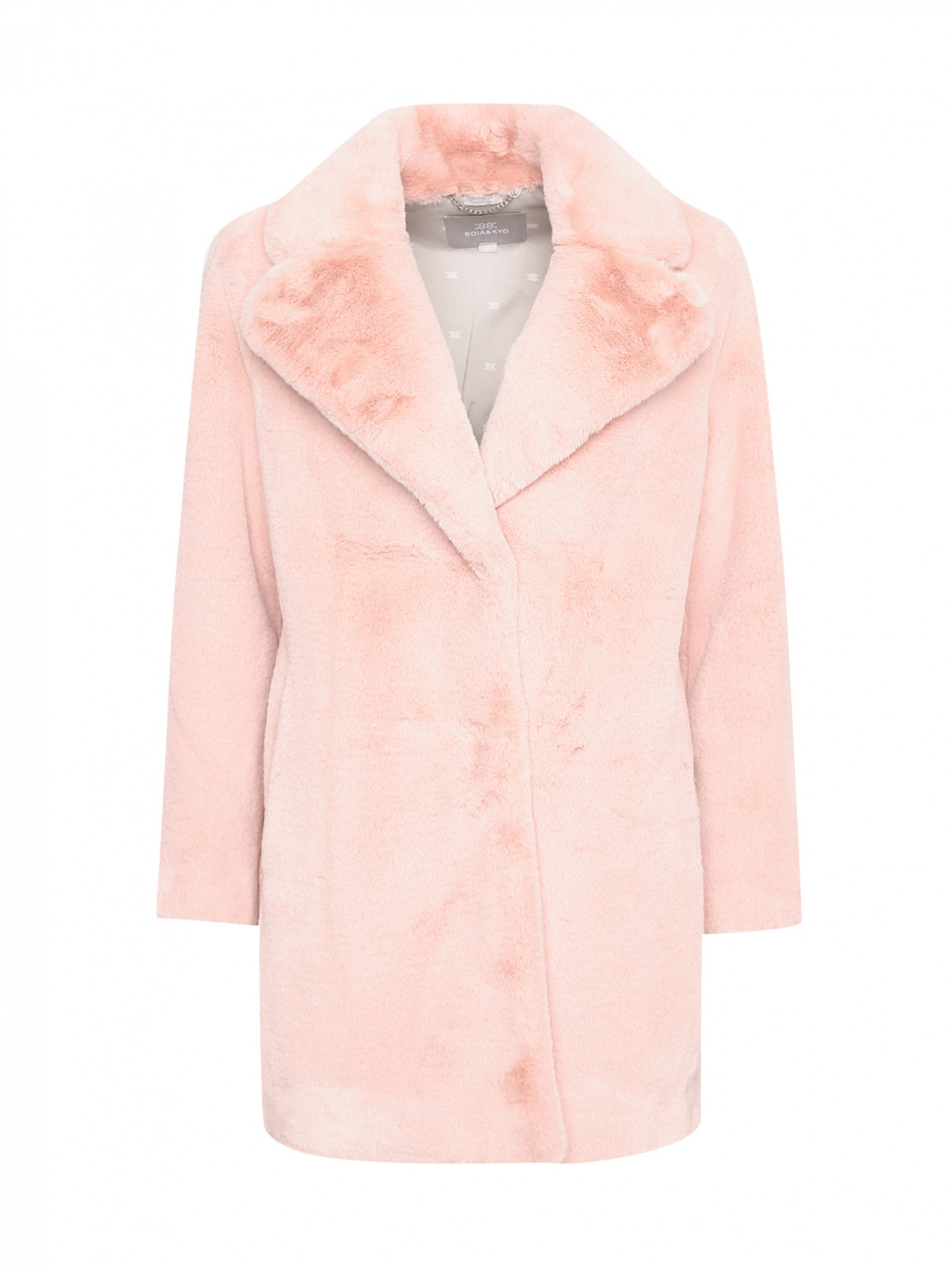 Пальто из искусственного меха Soia&Kyo  –  Общий вид  – Цвет:  Розовый