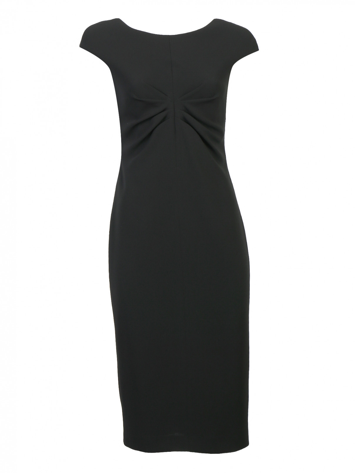 Платье-футляр с драпировкой Max Mara  –  Общий вид  – Цвет:  Черный