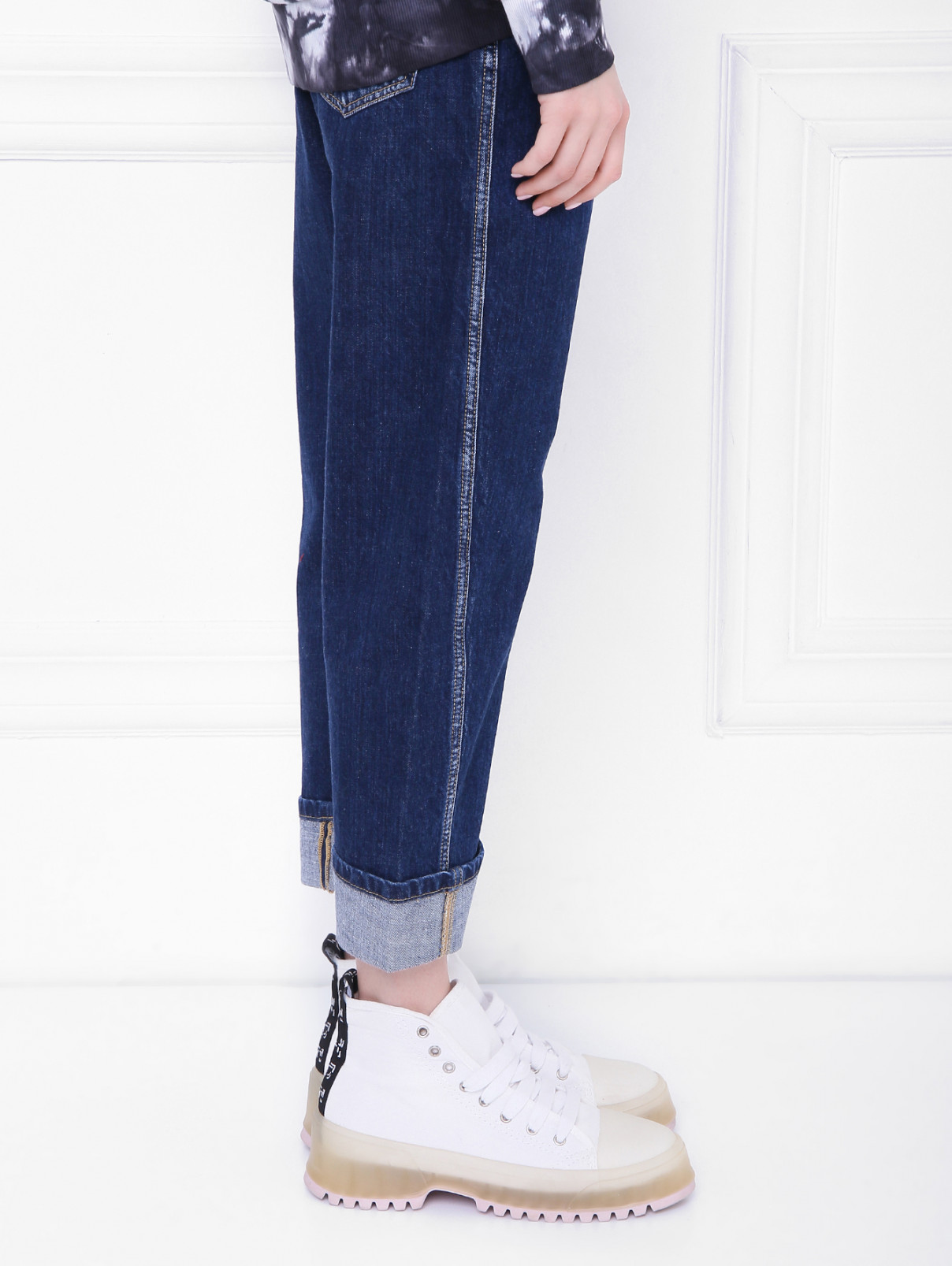 Укороченные джинсы с подворотами Dsquared2  –  МодельВерхНиз2  – Цвет:  Синий