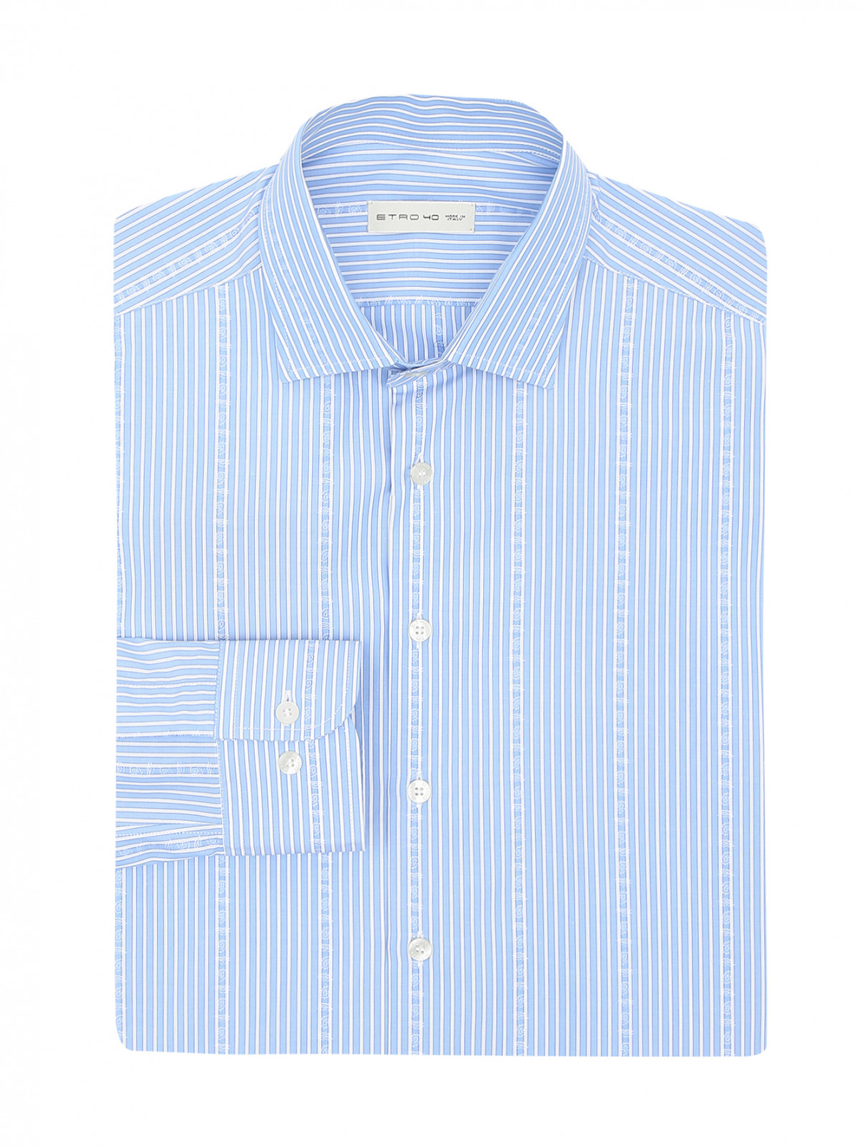 Рубашка из хлопка с узором "полоска" Etro  –  Общий вид  – Цвет:  Синий