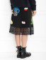 Юбка - миди с отделкой из кружева и аппликациями Moschino Couture  –  МодельВерхНиз1