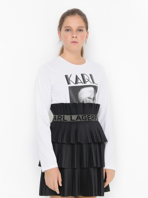 Лонгслив с контрастным принтом Karl Lagerfeld - МодельВерхНиз