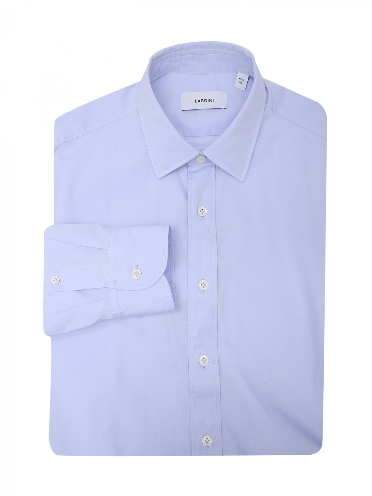 Рубашка из хлопка LARDINI  –  Общий вид  – Цвет:  Синий