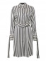 Платье-рубашка из шелка с узором "полоска" Mo&Co  –  Общий вид