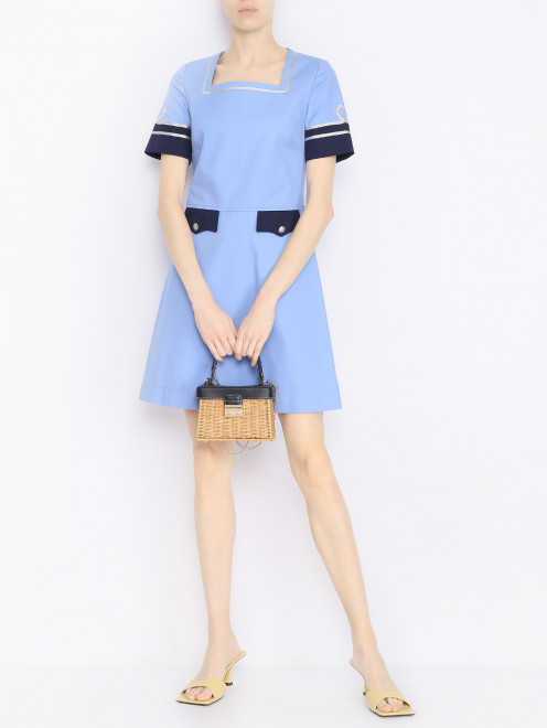 Платье из хлопка с коротким рукавом Moschino Boutique - МодельОбщийВид