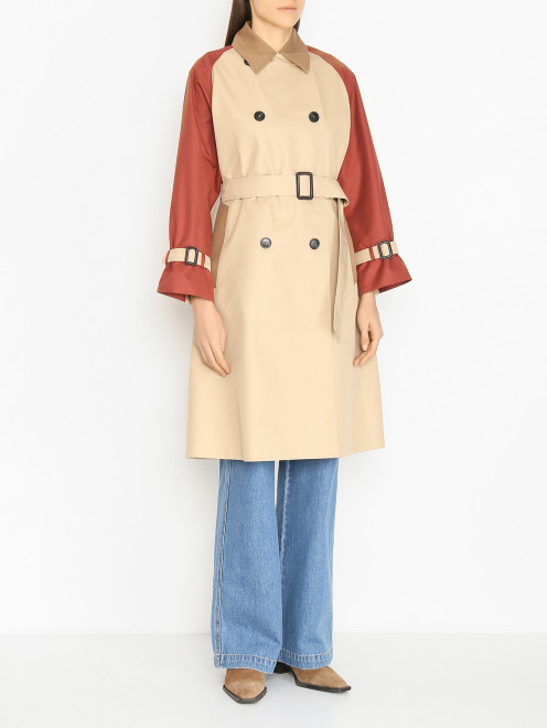 Плащ с контрастной отделкой  Weekend Max Mara - МодельВерхНиз
