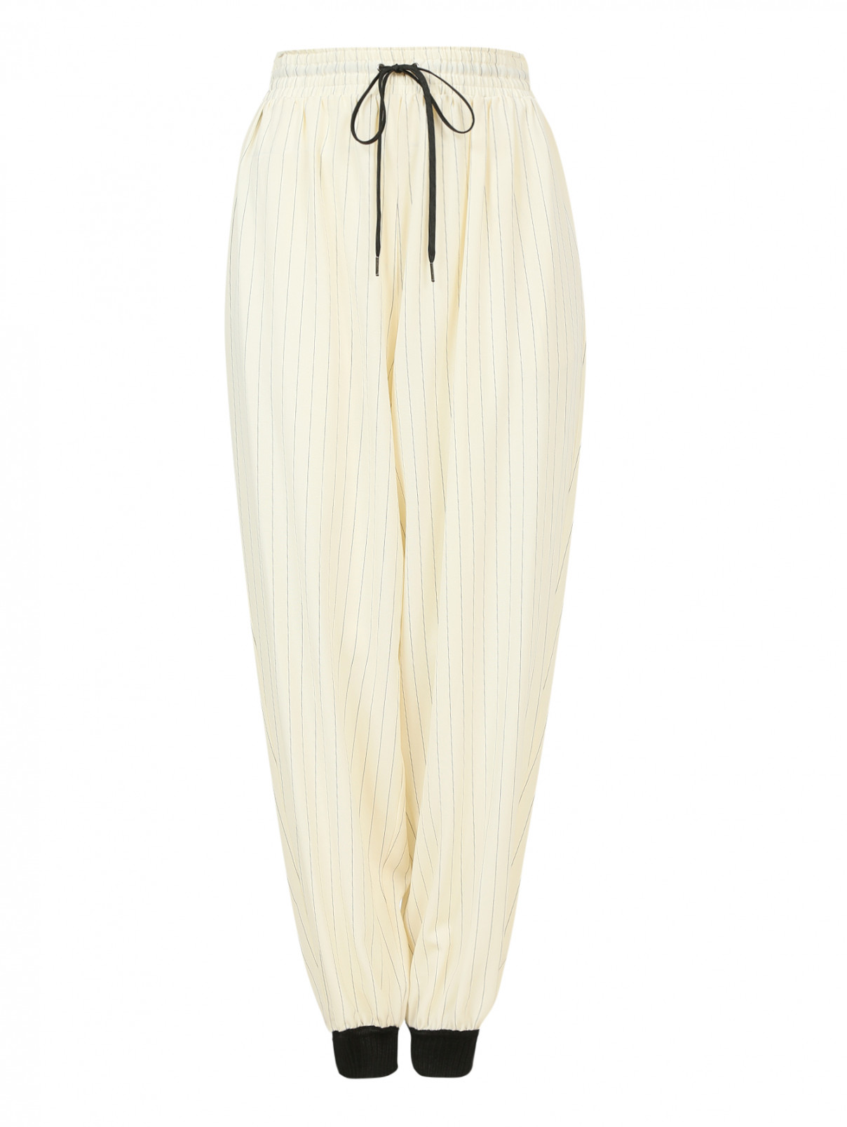 Брюки из шерсти на резинке с узором "полоска" Jean Paul Gaultier  –  Общий вид  – Цвет:  Узор