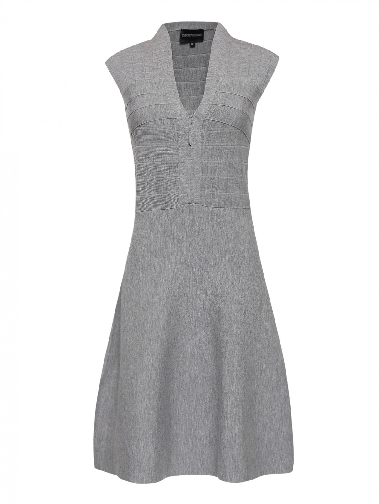 Платье из шерсти на молнии Emporio Armani  –  Общий вид  – Цвет:  Серый