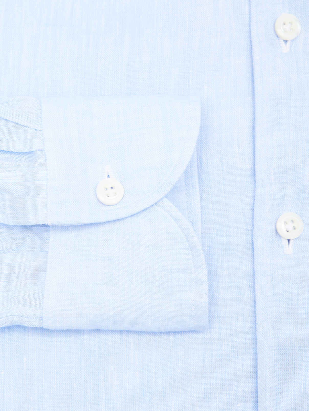 Рубашка изо льна на пуговицах Giampaolo  –  Деталь1  – Цвет:  Синий