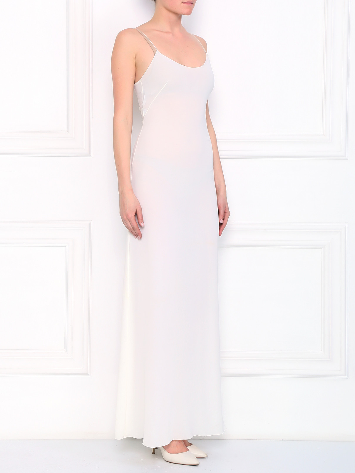 Платье из шелка Alberta Ferretti  –  Модель Общий вид  – Цвет:  Белый