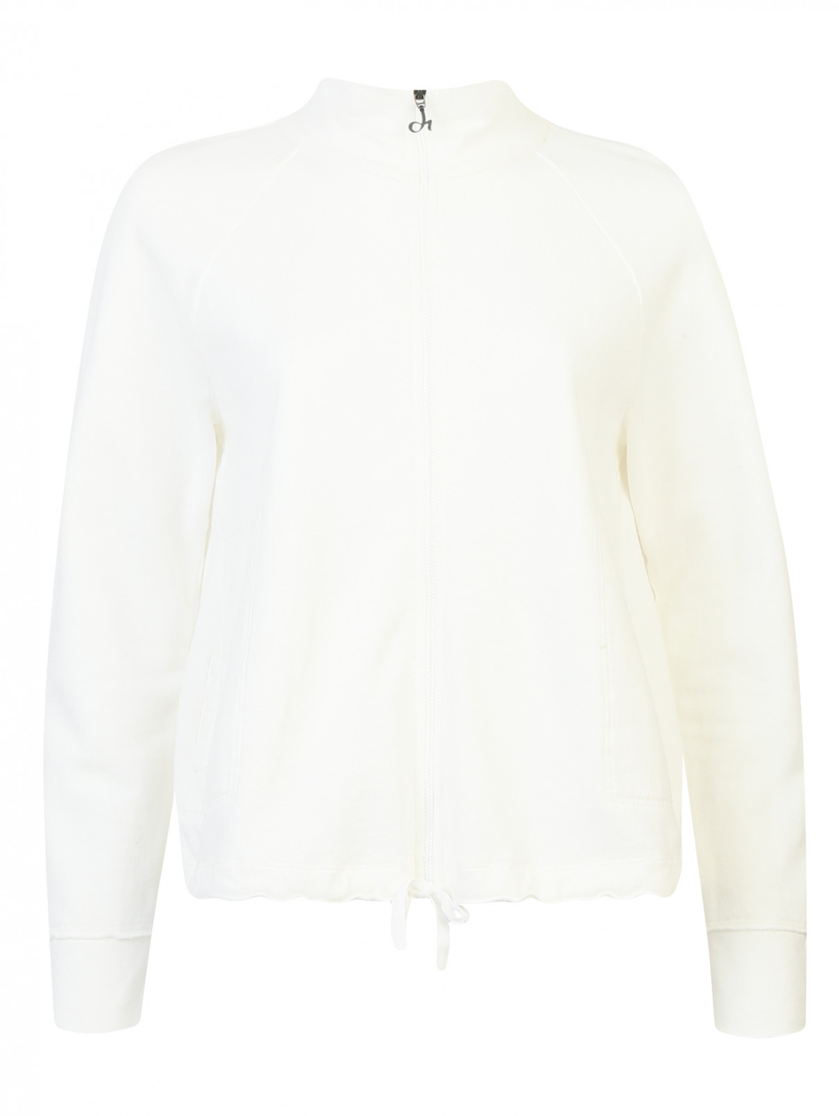 Толстовка на молнии с карманами DEHA  –  Общий вид  – Цвет:  Белый