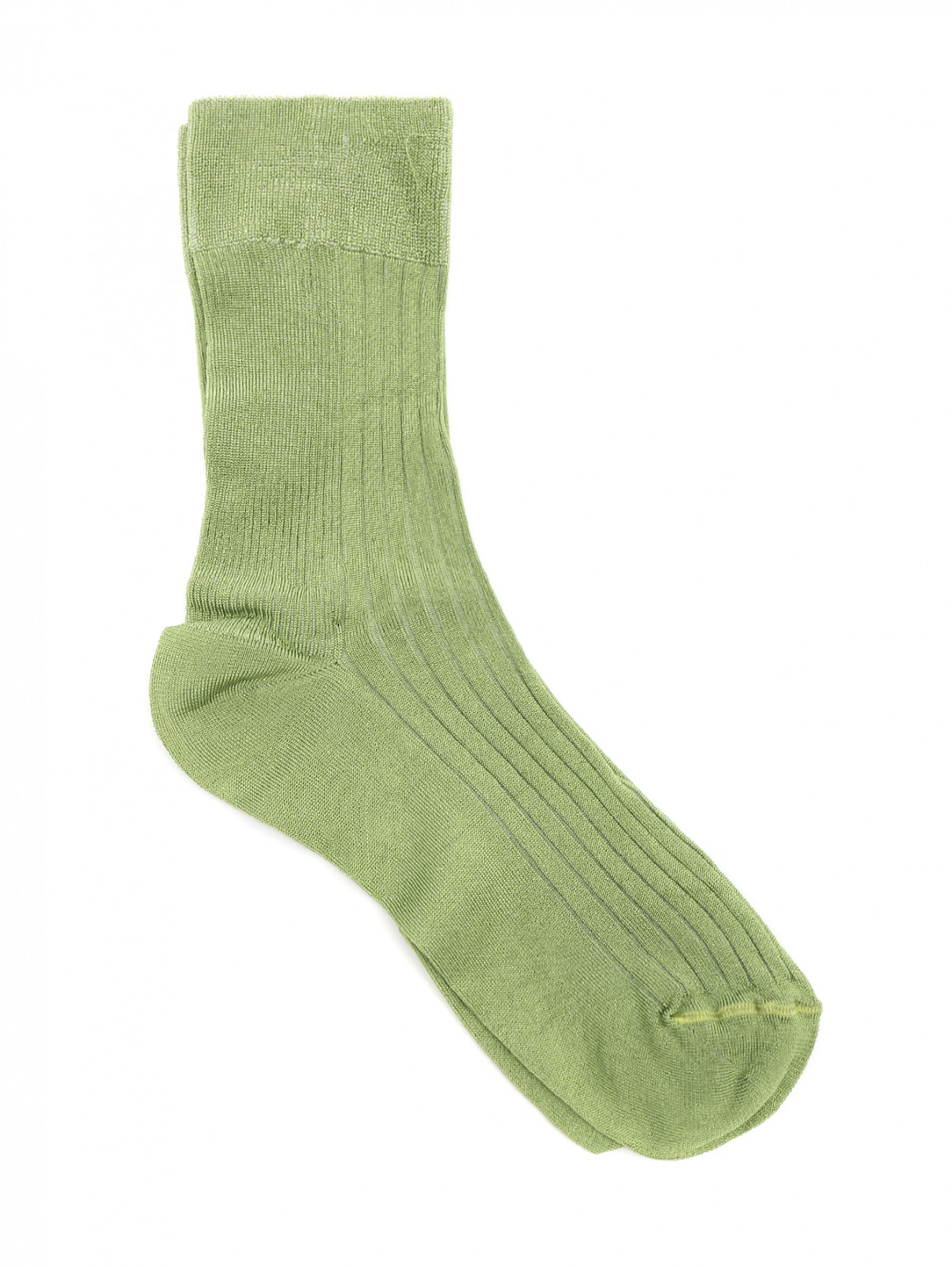 Носки с контрастной вставкой ALTO MILANO  –  Общий вид  – Цвет:  Зеленый