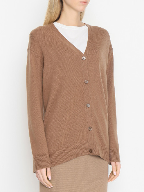 Кардиган из шерсти и кашемира на пуговицах Max Mara - МодельВерхНиз