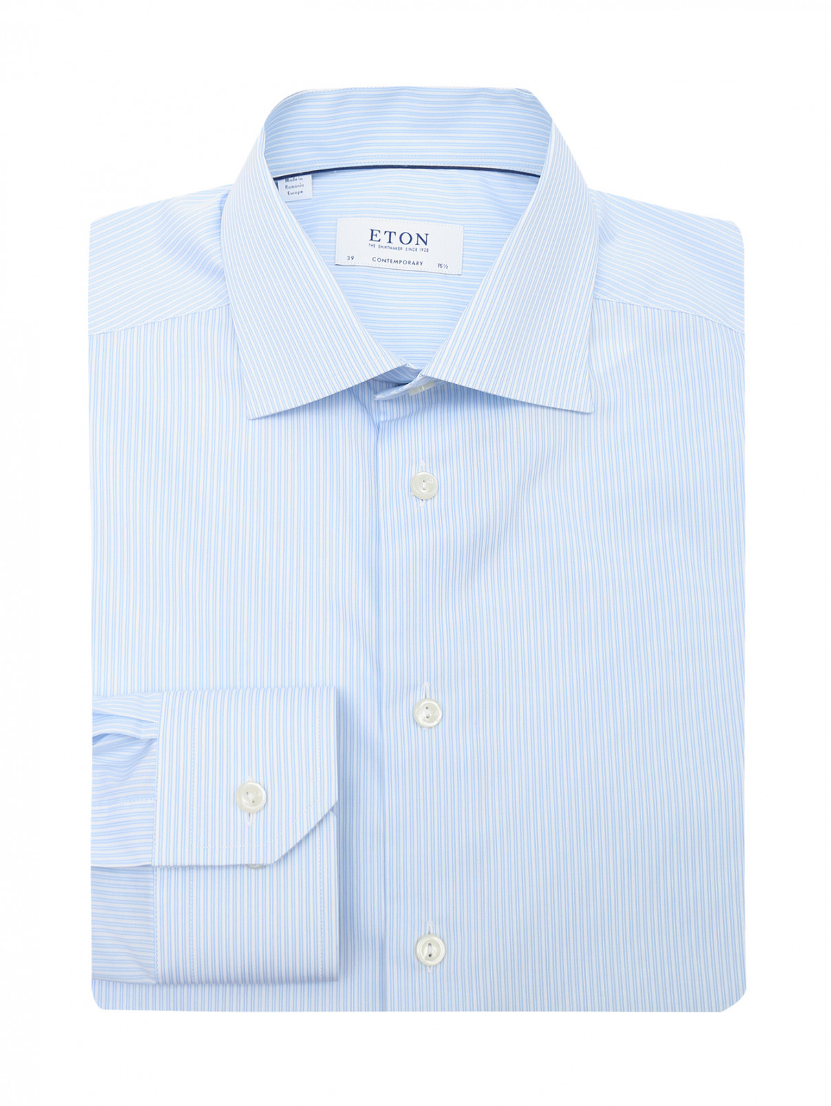 Рубашка из хлопка  с узором полоска Eton  –  Общий вид  – Цвет:  Узор
