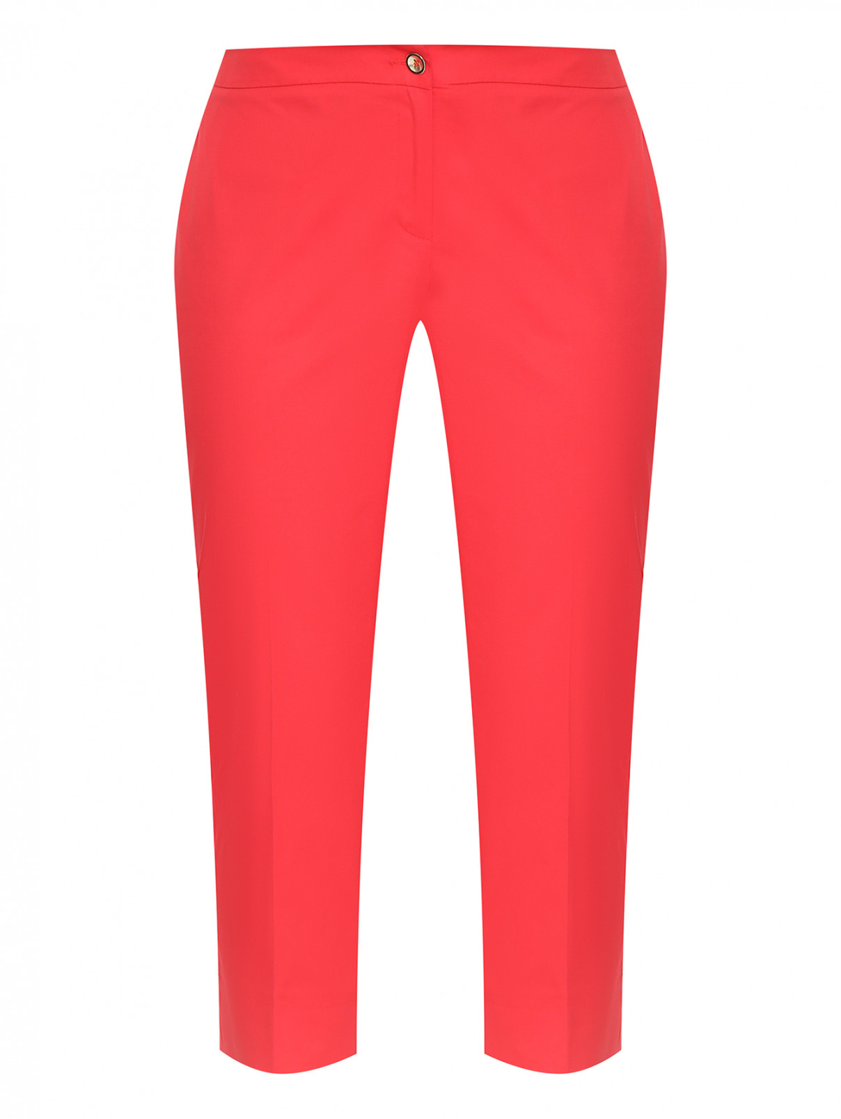 Укороченные брюки из хлопка Persona by Marina Rinaldi  –  Общий вид  – Цвет:  Красный