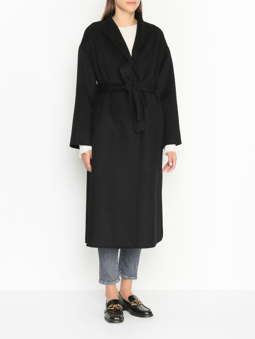 Пальто из смешанной шерсти с поясом Ermanno Firenze - МодельВерхНиз