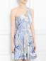 Платье-мини из шелка с цветочным узором Emporio Armani  –  Модель Верх-Низ