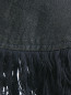Платье из денима свободного кроя с бахромой Max&Co  –  Деталь