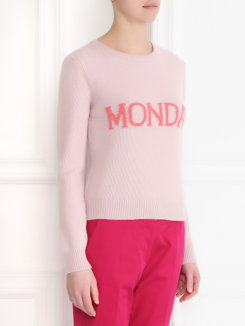 Укороченный свитер из шерсти и кашемира гладкой вязки Alberta Ferretti - МодельВерхНиз