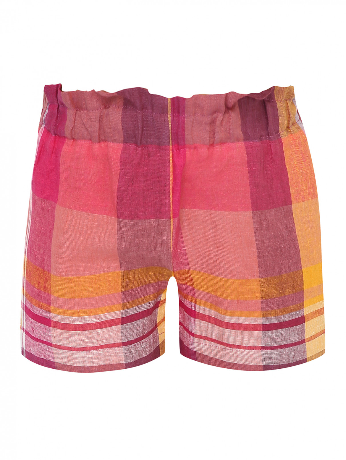 Льняные шорты на резинке Il Gufo  –  Общий вид  – Цвет:  Узор