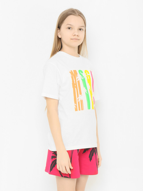 Хлопковая футболка с принтом MSGM - МодельВерхНиз