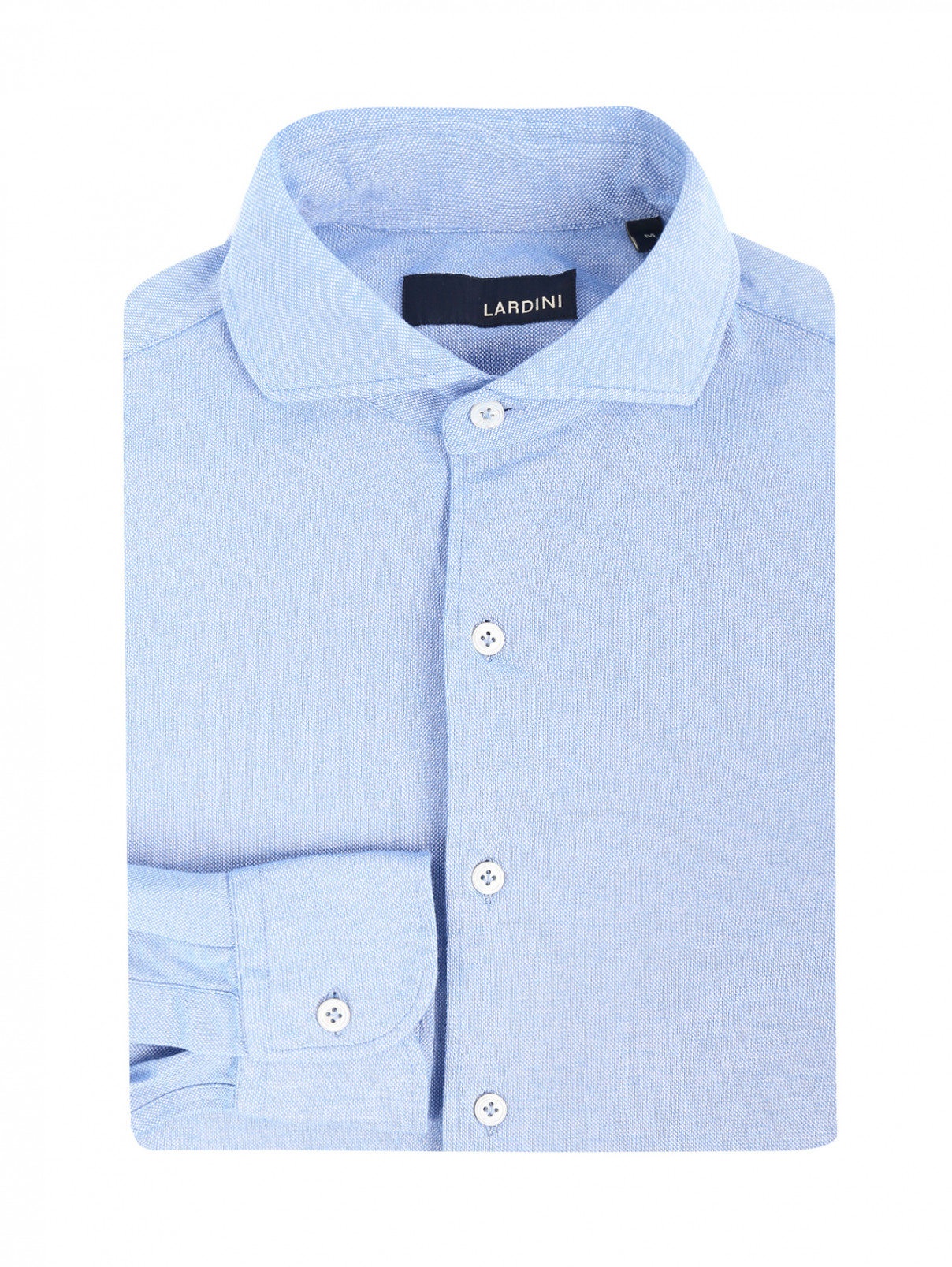 Рубашка из хлопка LARDINI  –  Общий вид  – Цвет:  Синий