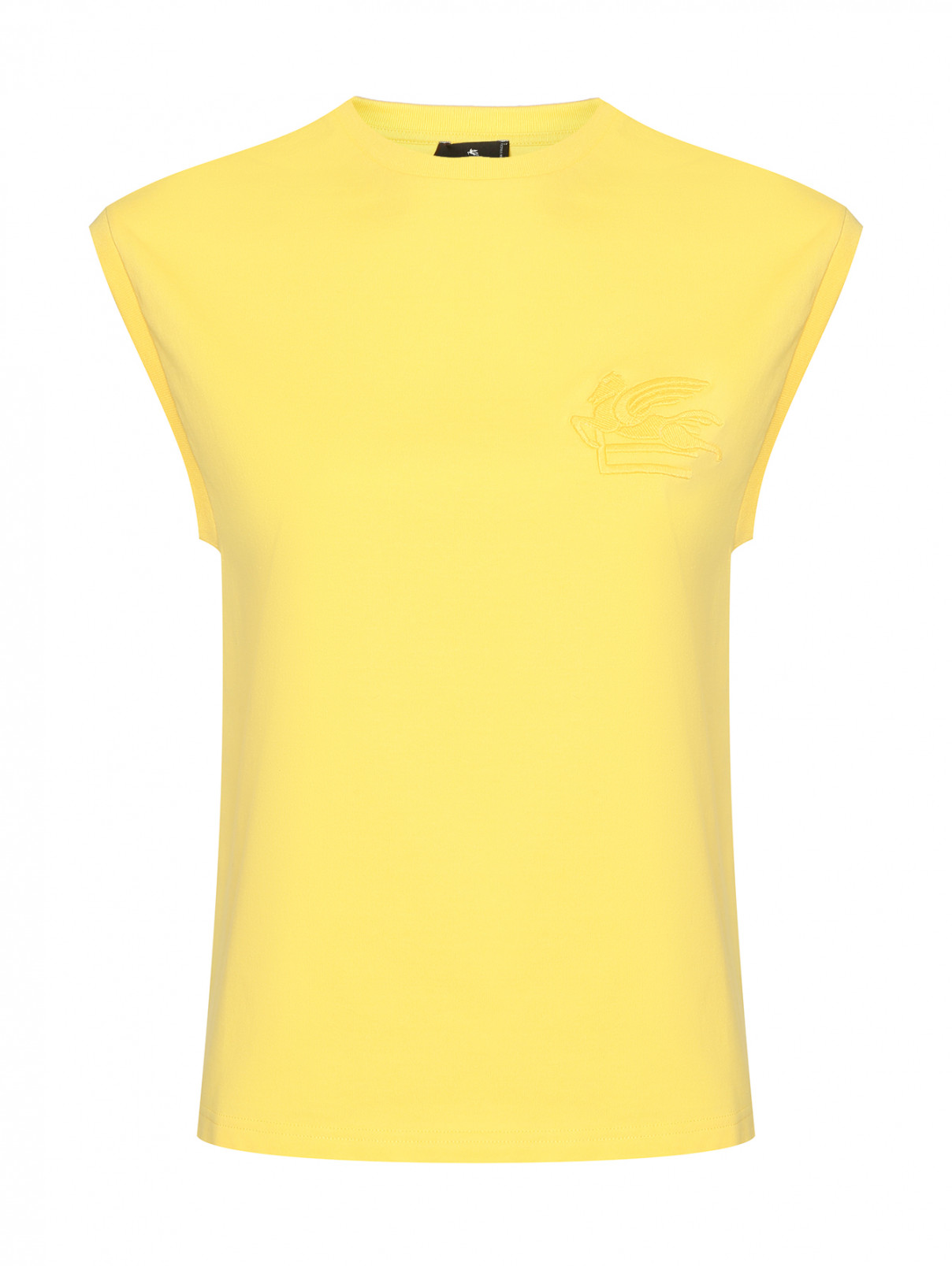 Футболка без рукавов с логотипом Etro  –  Общий вид  – Цвет:  Желтый