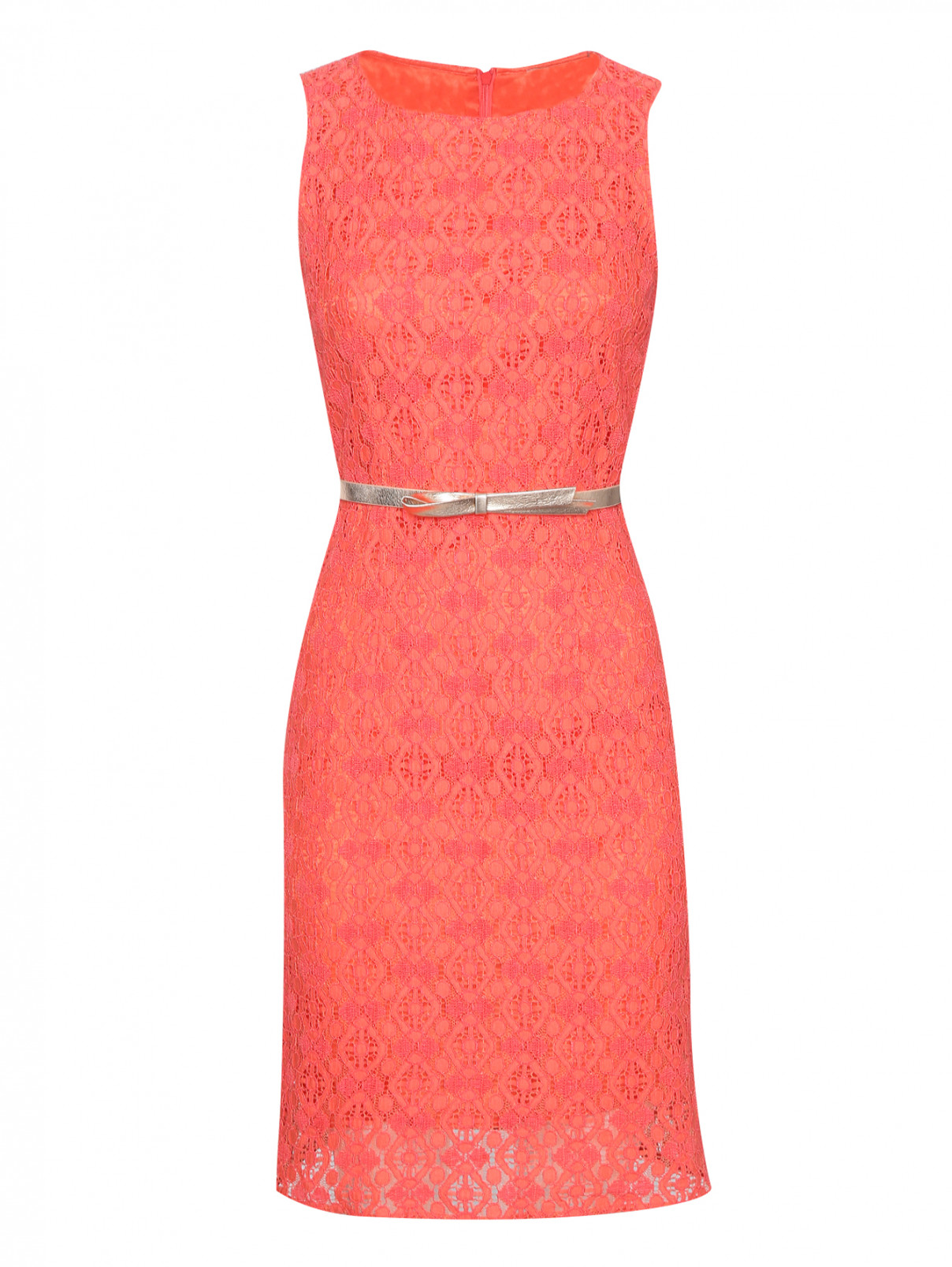 Платье из кружева с ремнем PennyBlack  –  Общий вид  – Цвет:  Красный