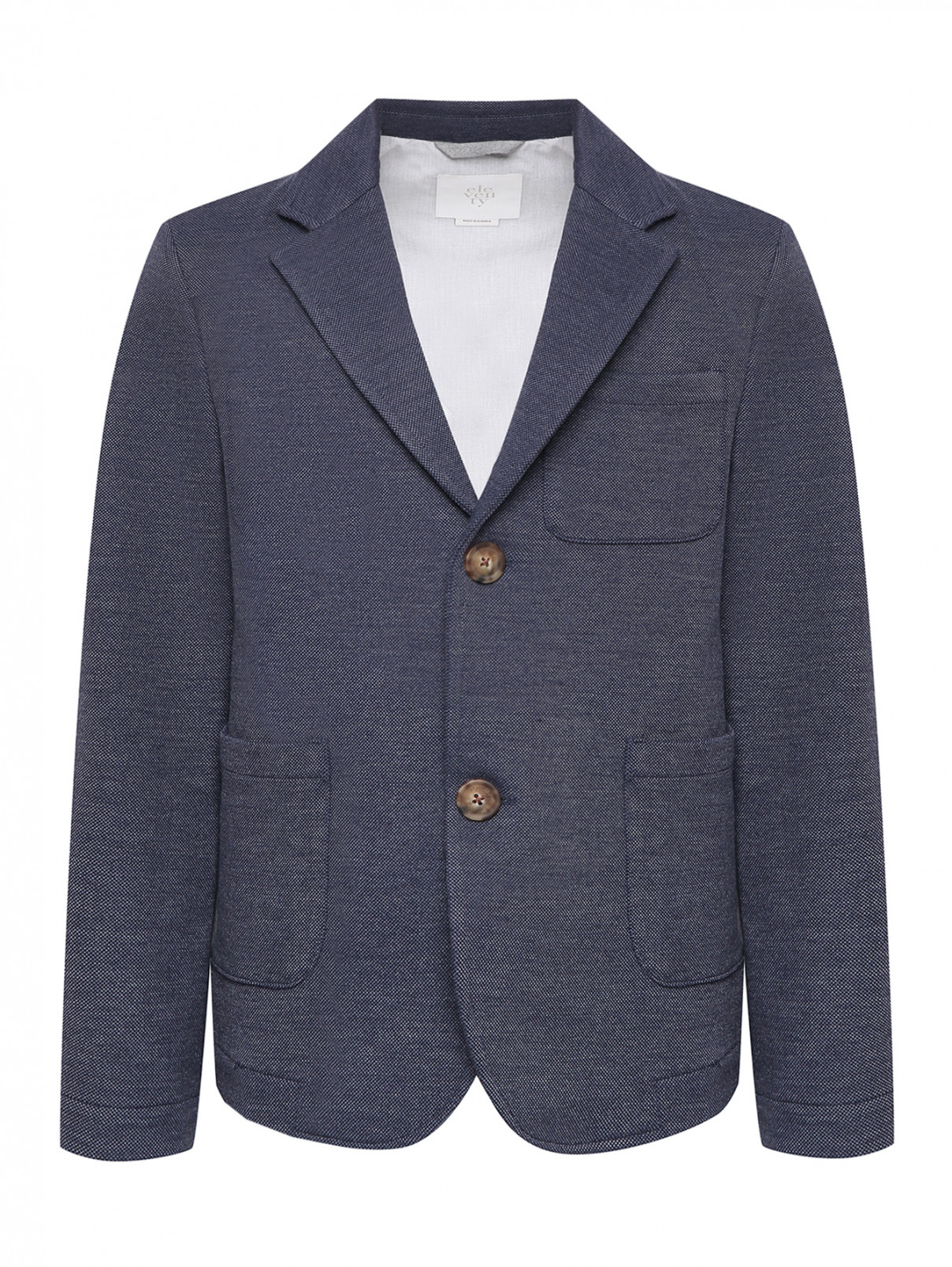 Пиджак с накладными карманами Eleventy  –  Общий вид  – Цвет:  Синий